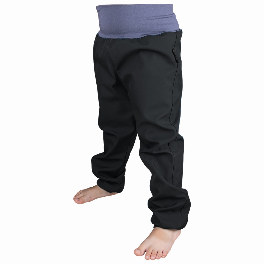 Softshellové kalhoty fleece černé vel. 74-80