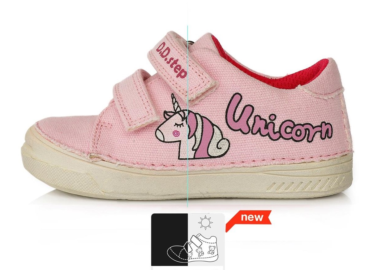 Obuv D.D.Step C040-557 L Pink Plátěnky Unicorn